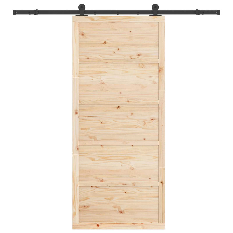 Schuifdeur Naturel 90 x 208 cm Massief grenenhout