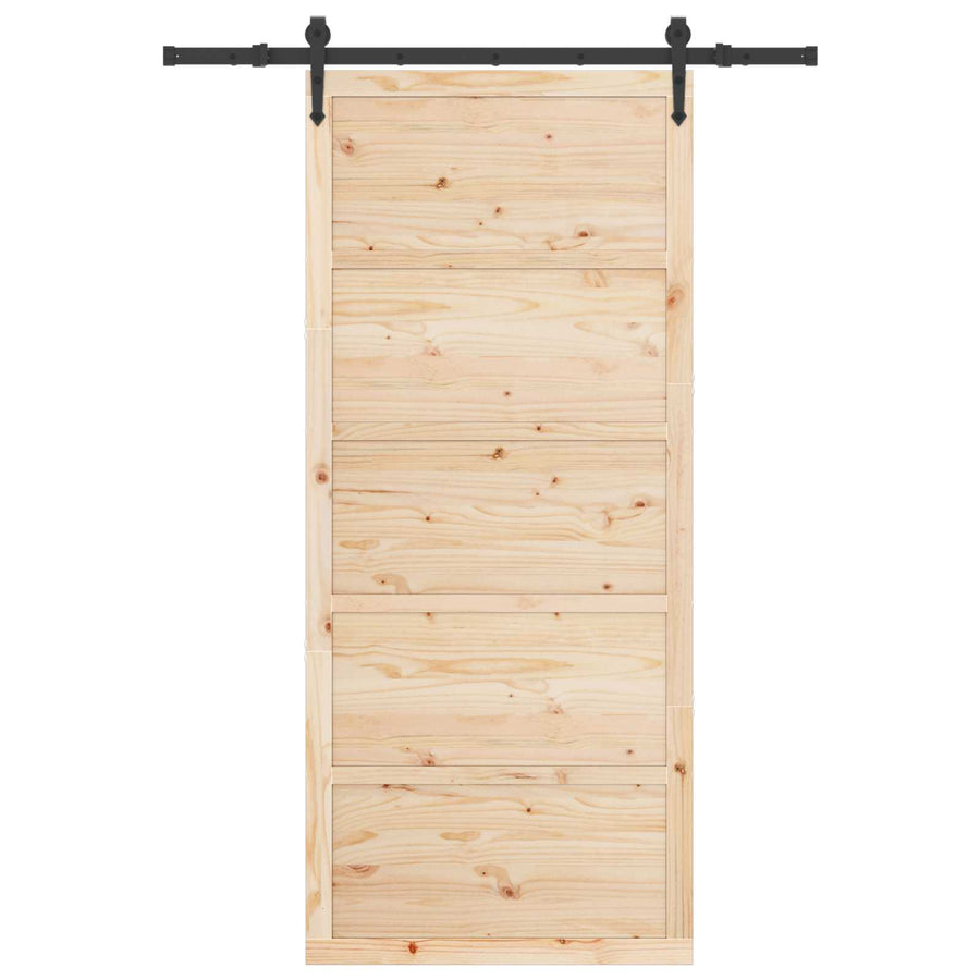Schuifdeur Naturel 80 x 208 cm Massief grenenhout