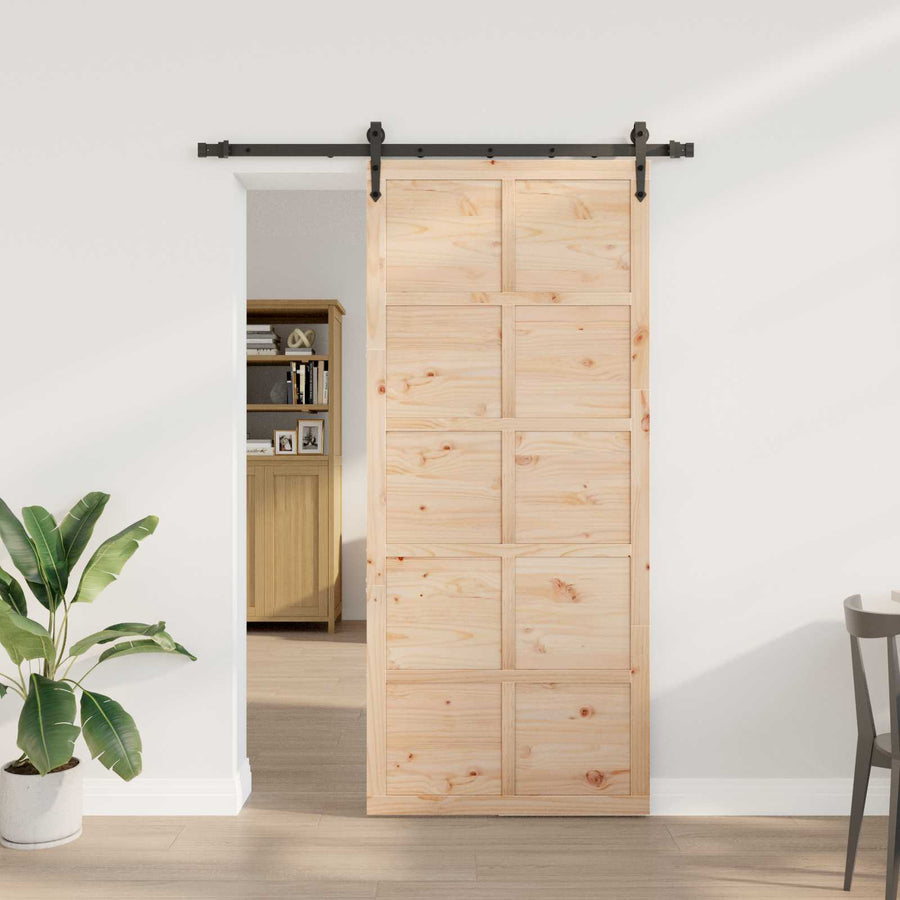 Schuifdeur Naturel 80 x 208 cm Massief grenenhout