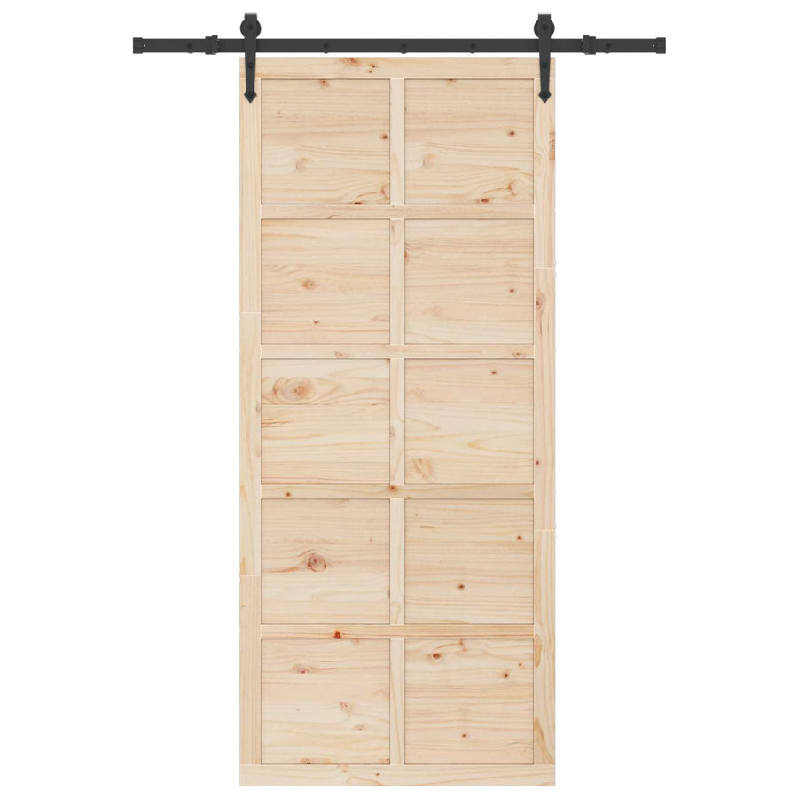 Schuifdeur Naturel 80 x 208 cm Massief grenenhout