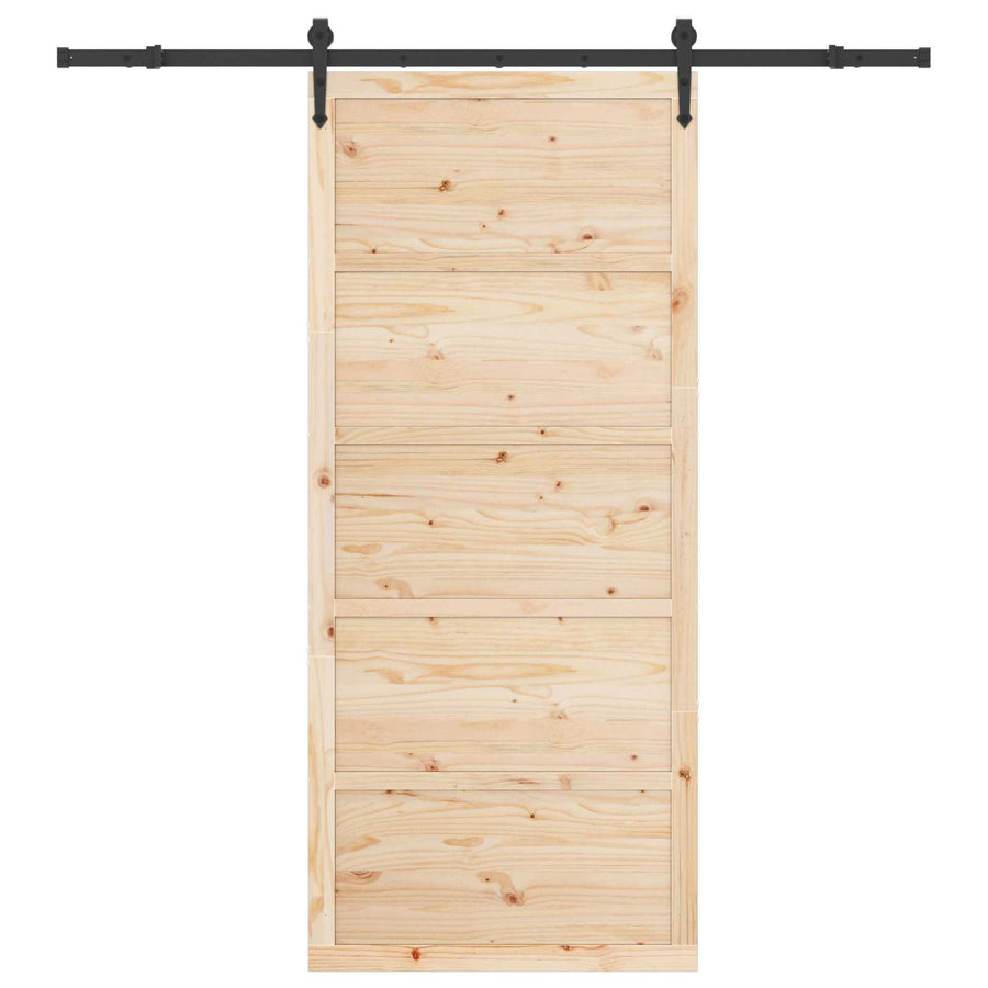 Schuifdeur Naturel 90 x 208 cm Massief grenenhout
