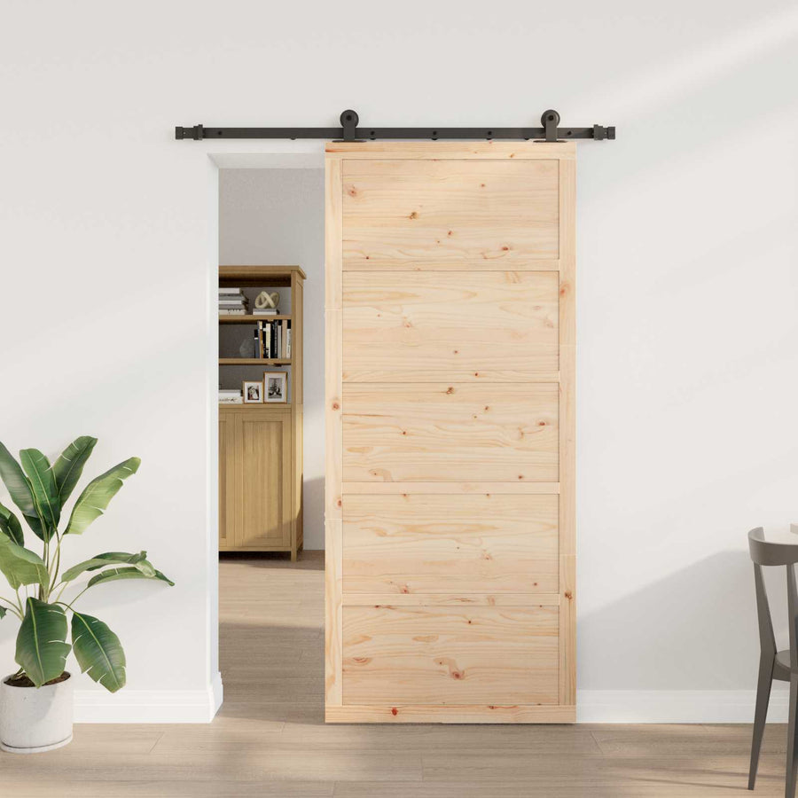 Schuifdeur Naturel 80 x 208 cm Massief grenenhout