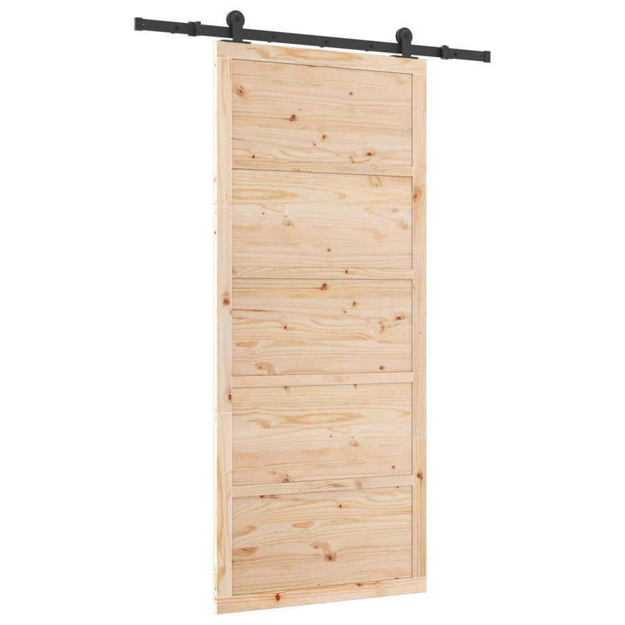 Schuifdeur Naturel 80 x 208 cm Massief grenenhout