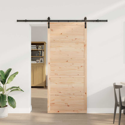 Schuifdeur Naturel 90 x 208 cm Massief grenenhout