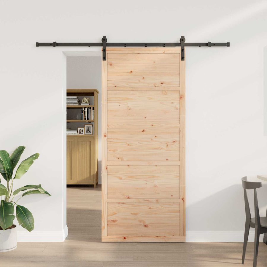 Schuifdeur Naturel 90 x 208 cm Massief grenenhout