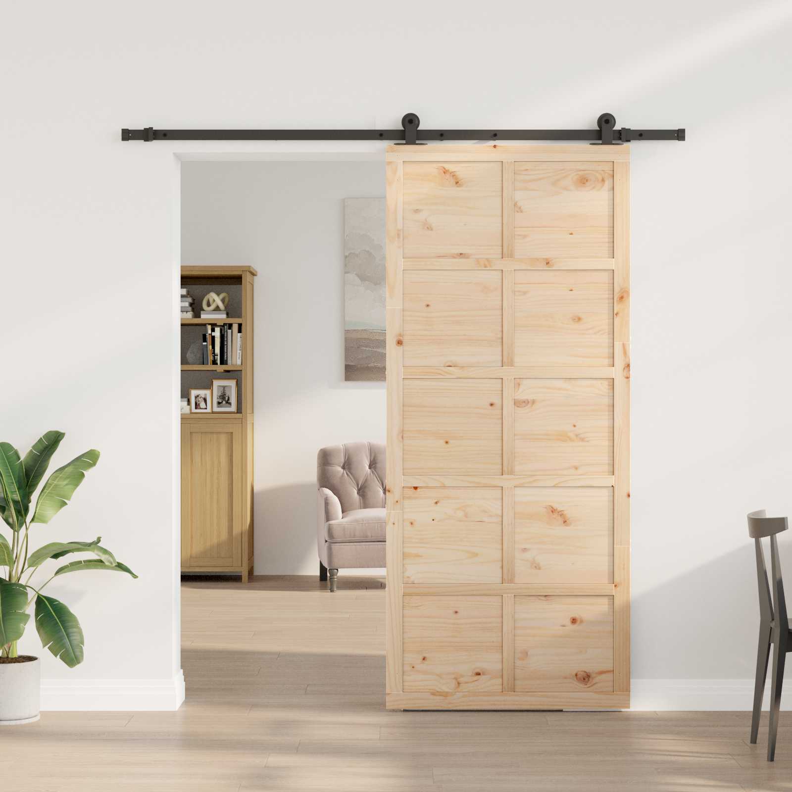 Schuifdeur Naturel 100 x 208 cm Massief grenenhout