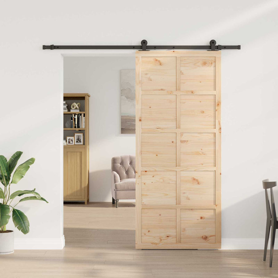 Schuifdeur Naturel 90 x 208 cm Massief grenenhout