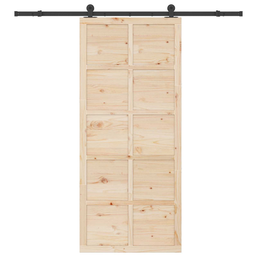 Schuifdeur Naturel 90 x 208 cm Massief grenenhout