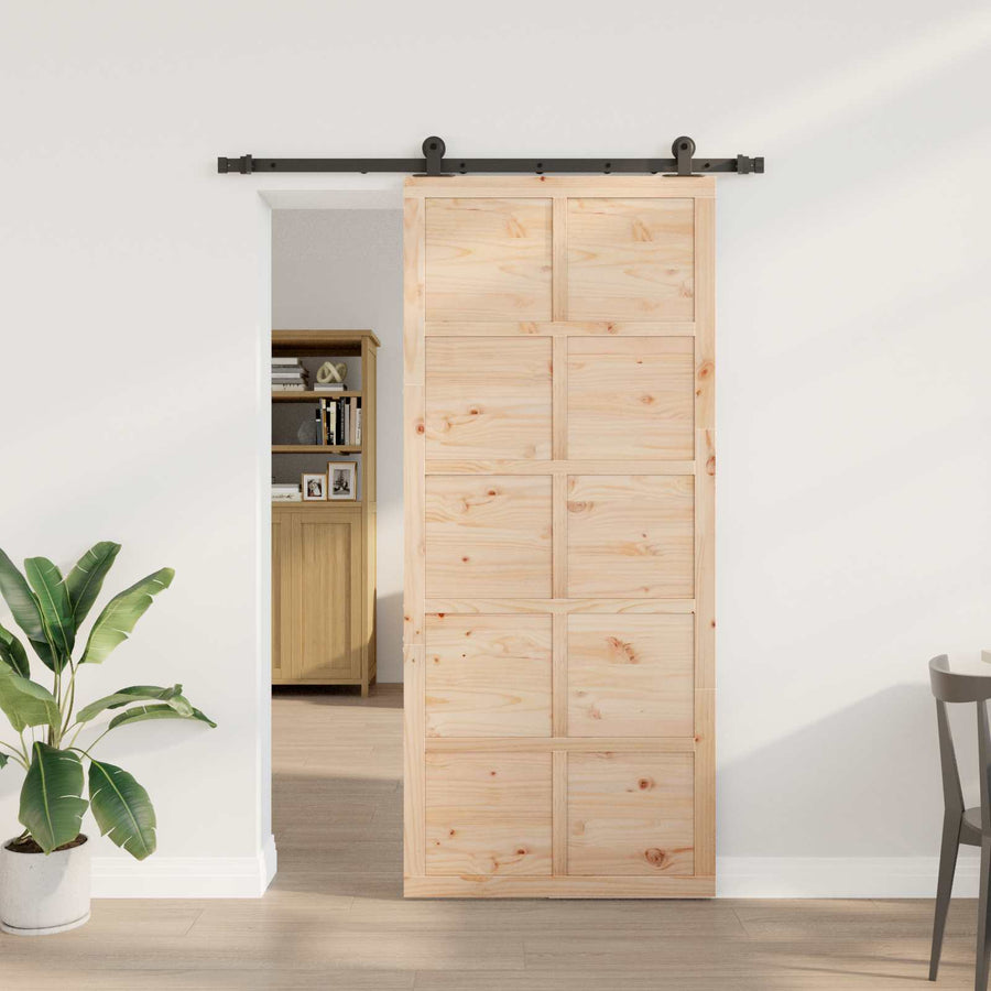 Schuifdeur Naturel 80 x 208 cm Massief grenenhout
