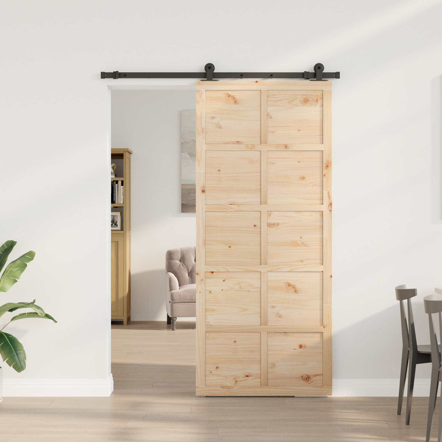 Schuifdeur Naturel 80 x 208 cm Massief grenenhout