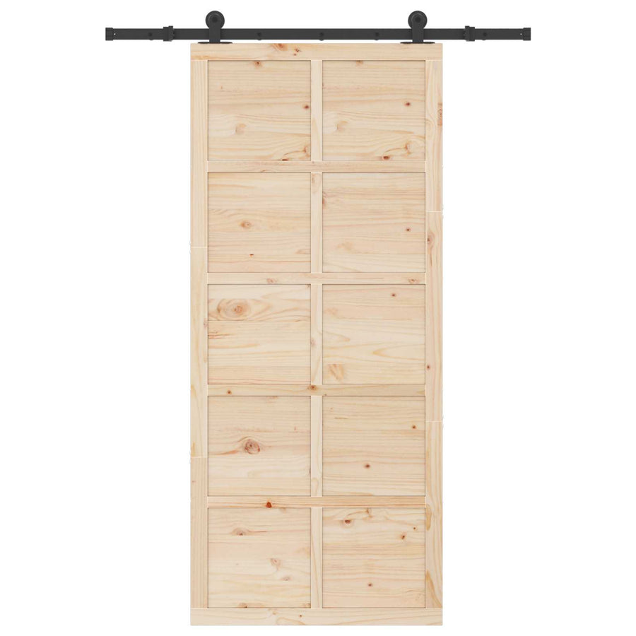 Schuifdeur Naturel 80 x 208 cm Massief grenenhout