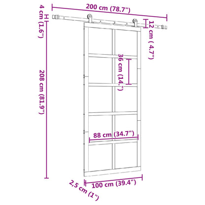 Schuifdeur Naturel 100 x 208 cm Massief grenenhout