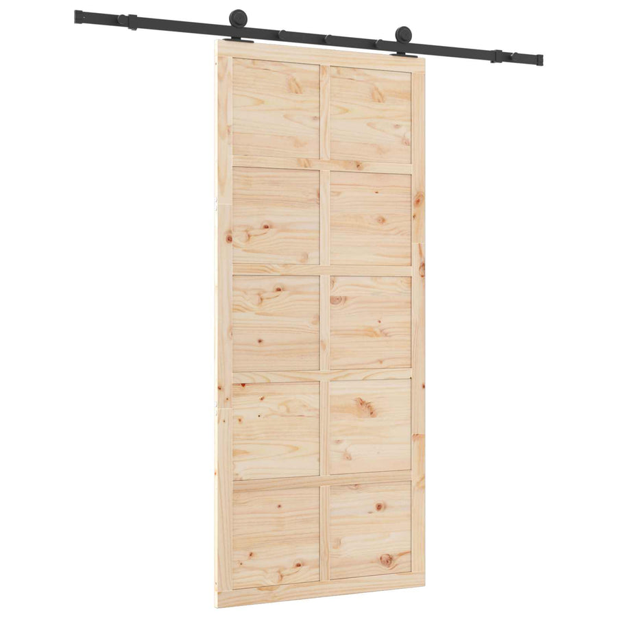 Schuifdeur Naturel 80 x 208 cm Massief grenenhout