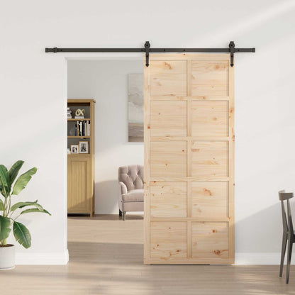 Schuifdeur Naturel 90 x 208 cm Massief grenenhout