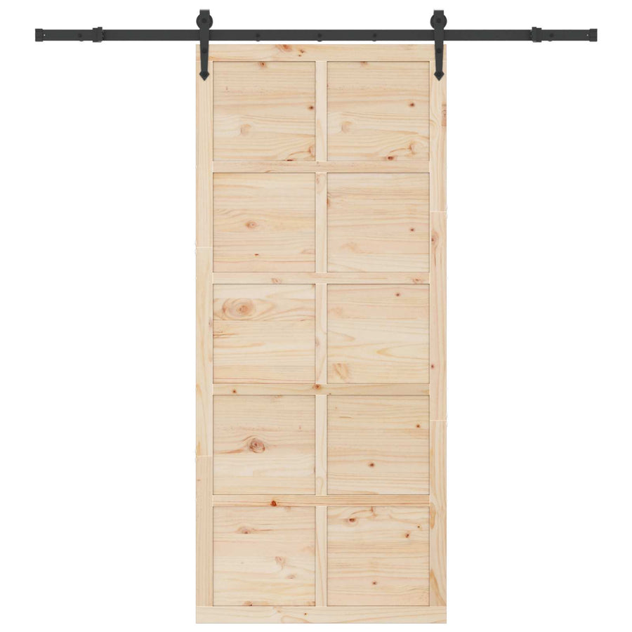Schuifdeur Naturel 80 x 208 cm Massief grenenhout