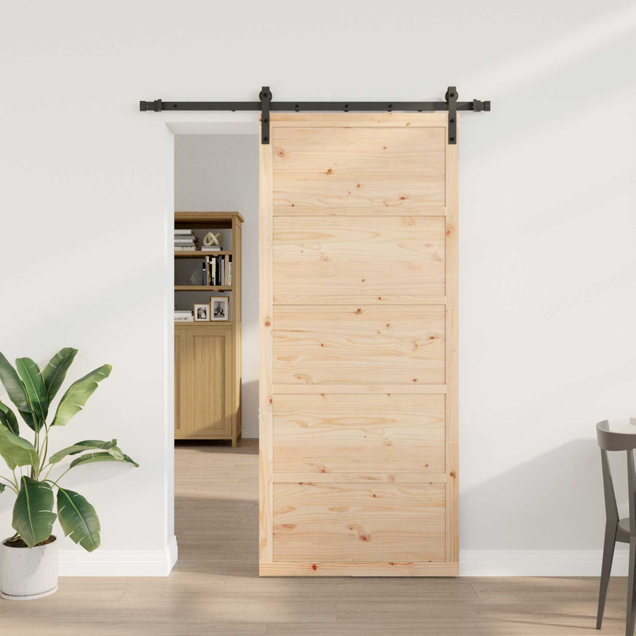 Schuifdeur Naturel 80 x 208 cm Massief grenenhout