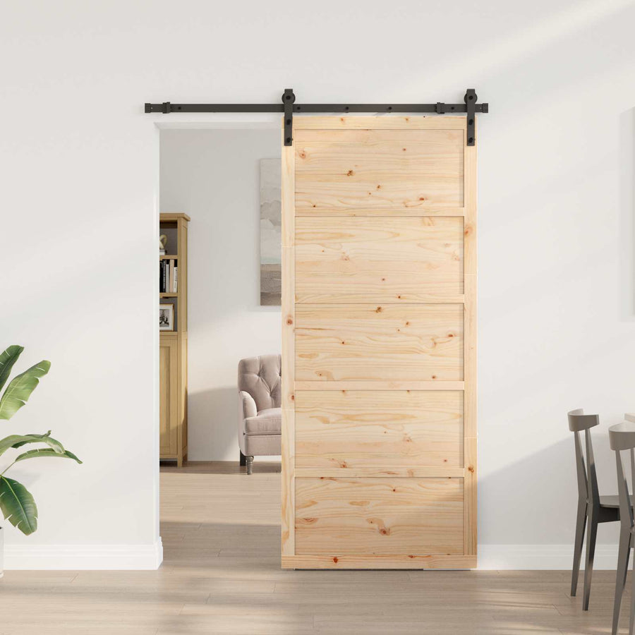 Schuifdeur Naturel 80 x 208 cm Massief grenenhout