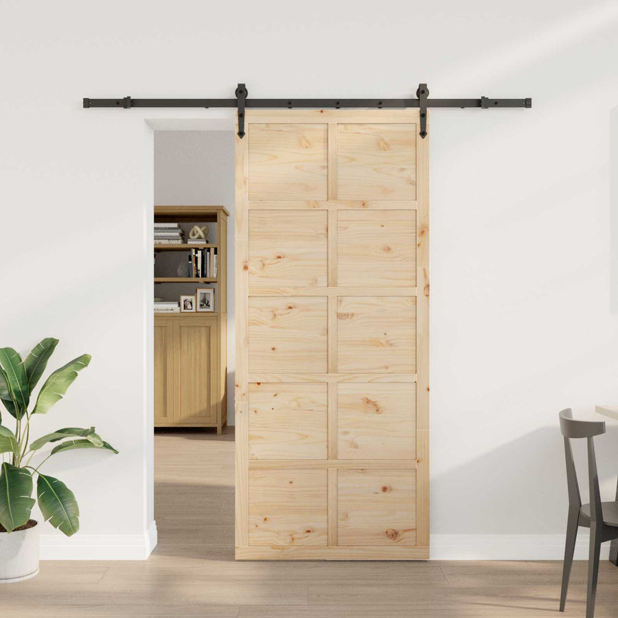 Schuifdeur Naturel 90 x 208 cm Massief grenenhout