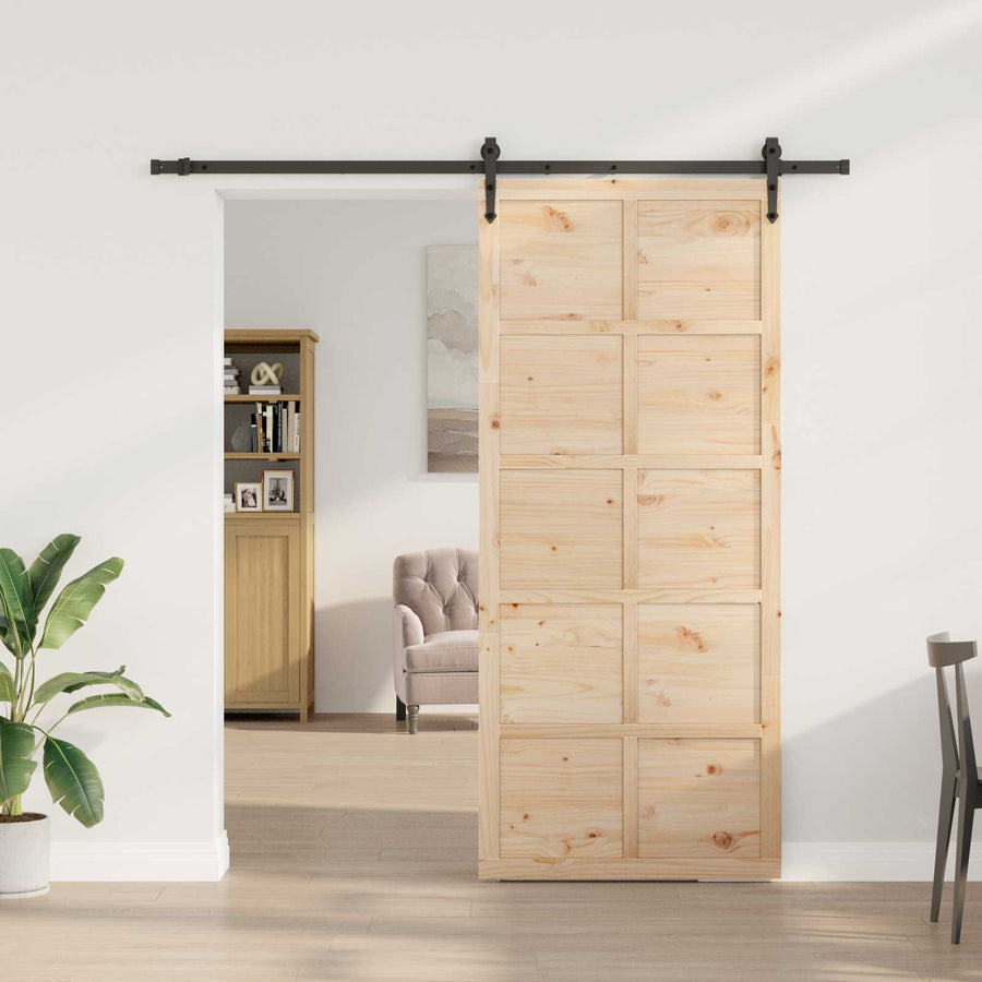 Schuifdeur Naturel 80 x 208 cm Massief grenenhout