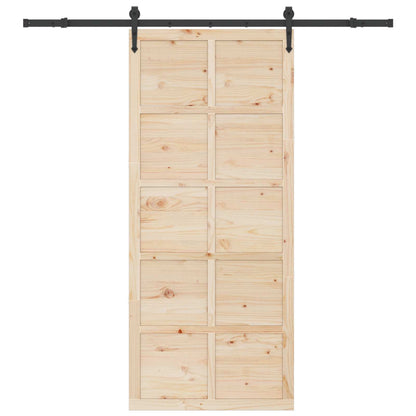 Schuifdeur Naturel 80 x 208 cm Massief grenenhout