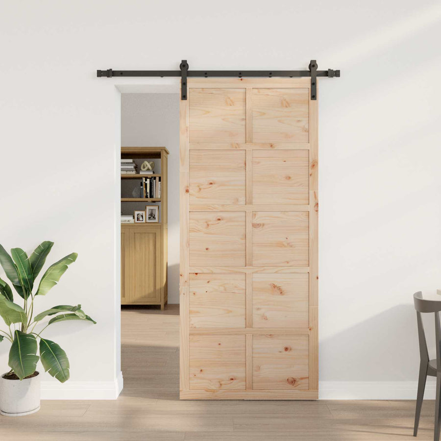 Schuifdeur Naturel 80 x 208 cm Massief grenenhout