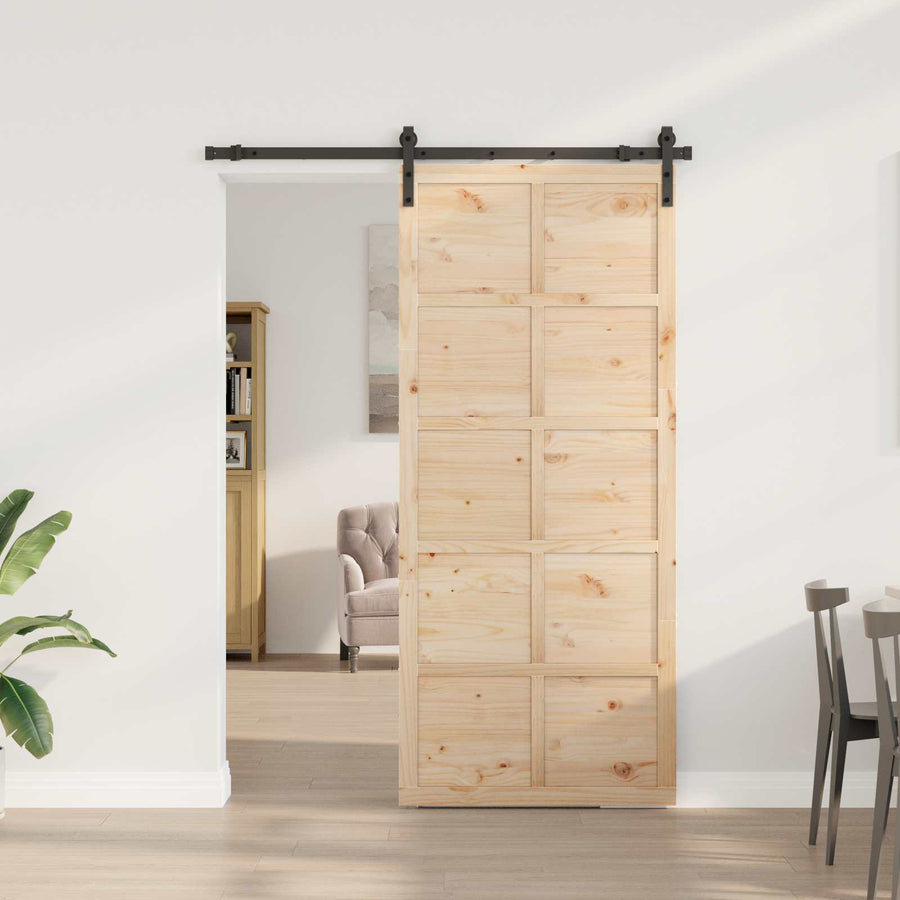 Schuifdeur Naturel 80 x 208 cm Massief grenenhout