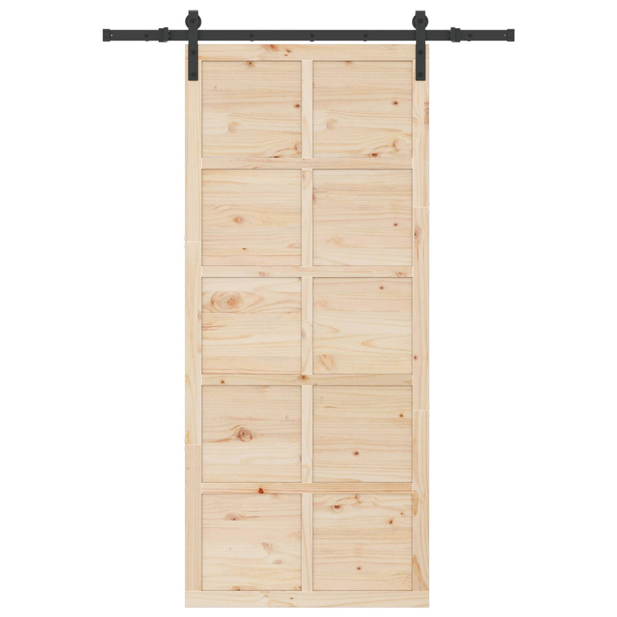 Schuifdeur Naturel 80 x 208 cm Massief grenenhout