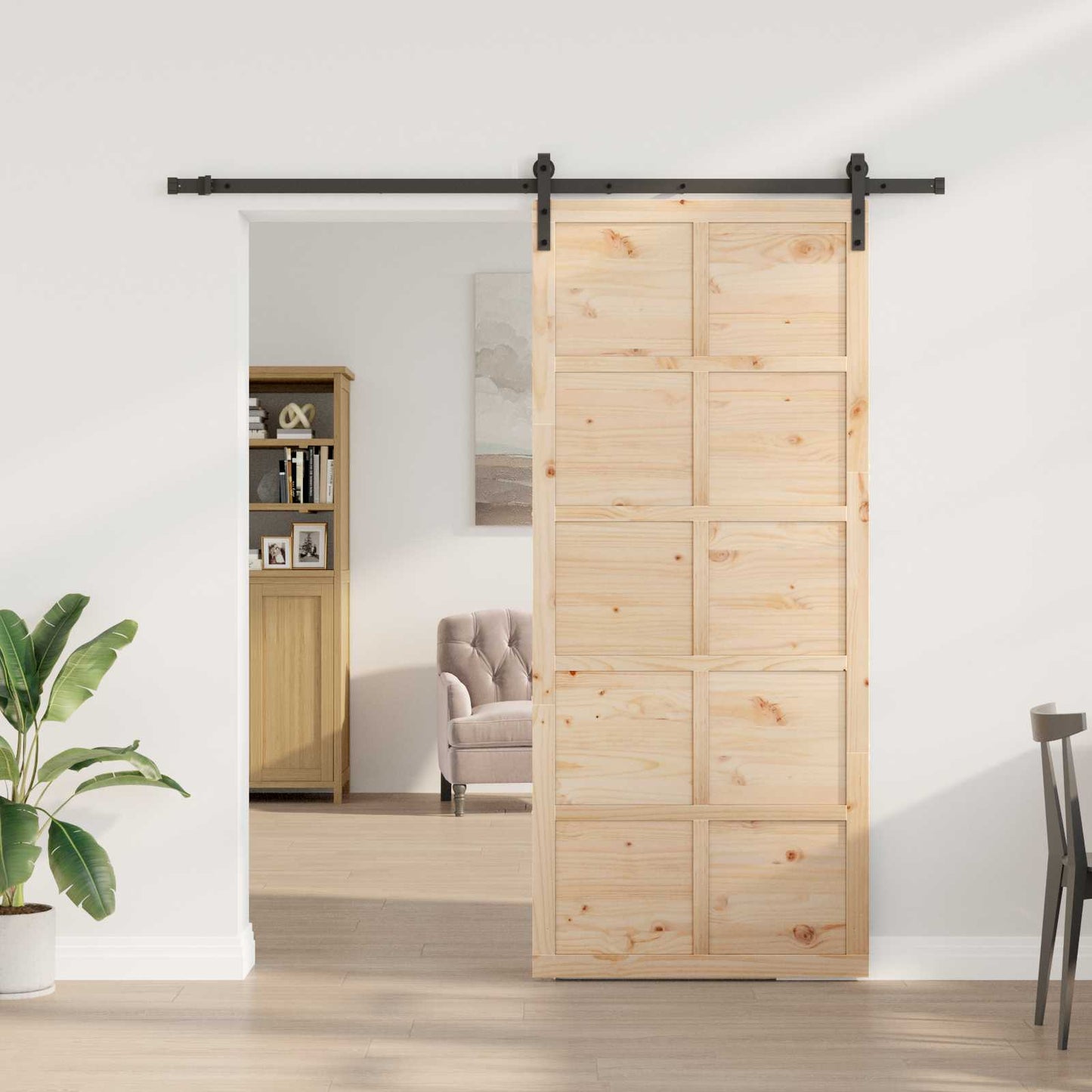Schuifdeur Naturel 100 x 208 cm Massief grenenhout