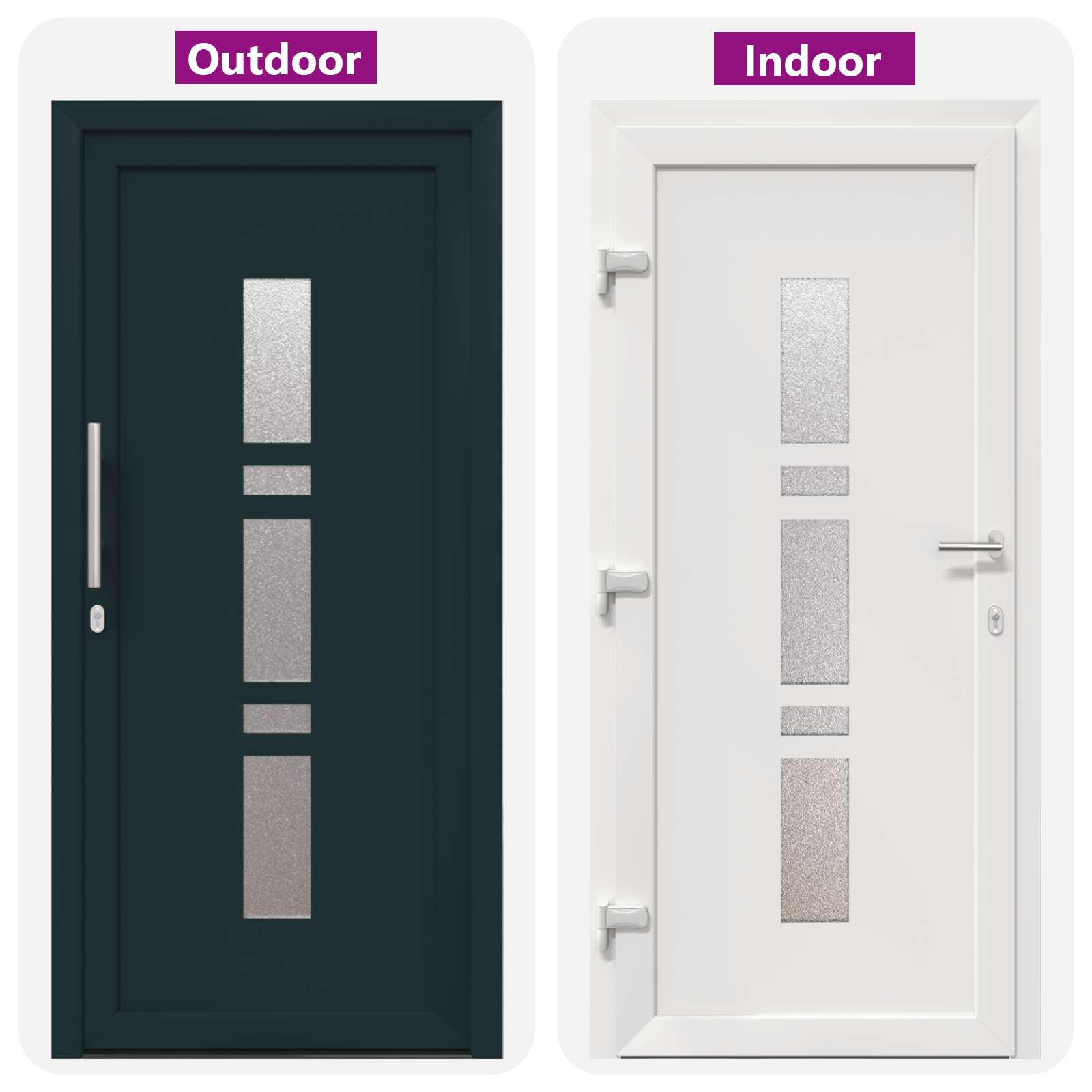 Voordeur Antracietkleurig 98 x 208 cm PVC