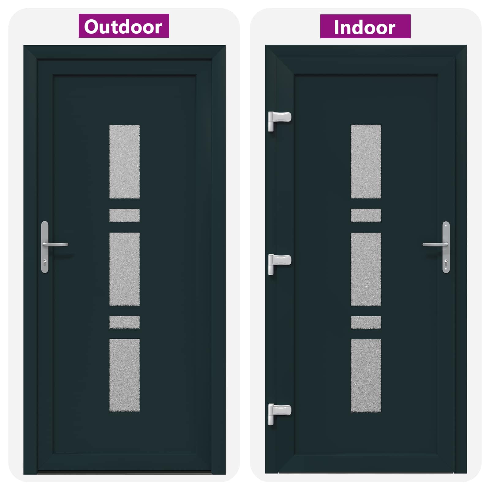 Voordeur Antracietkleurig 98 x 200 cm PVC