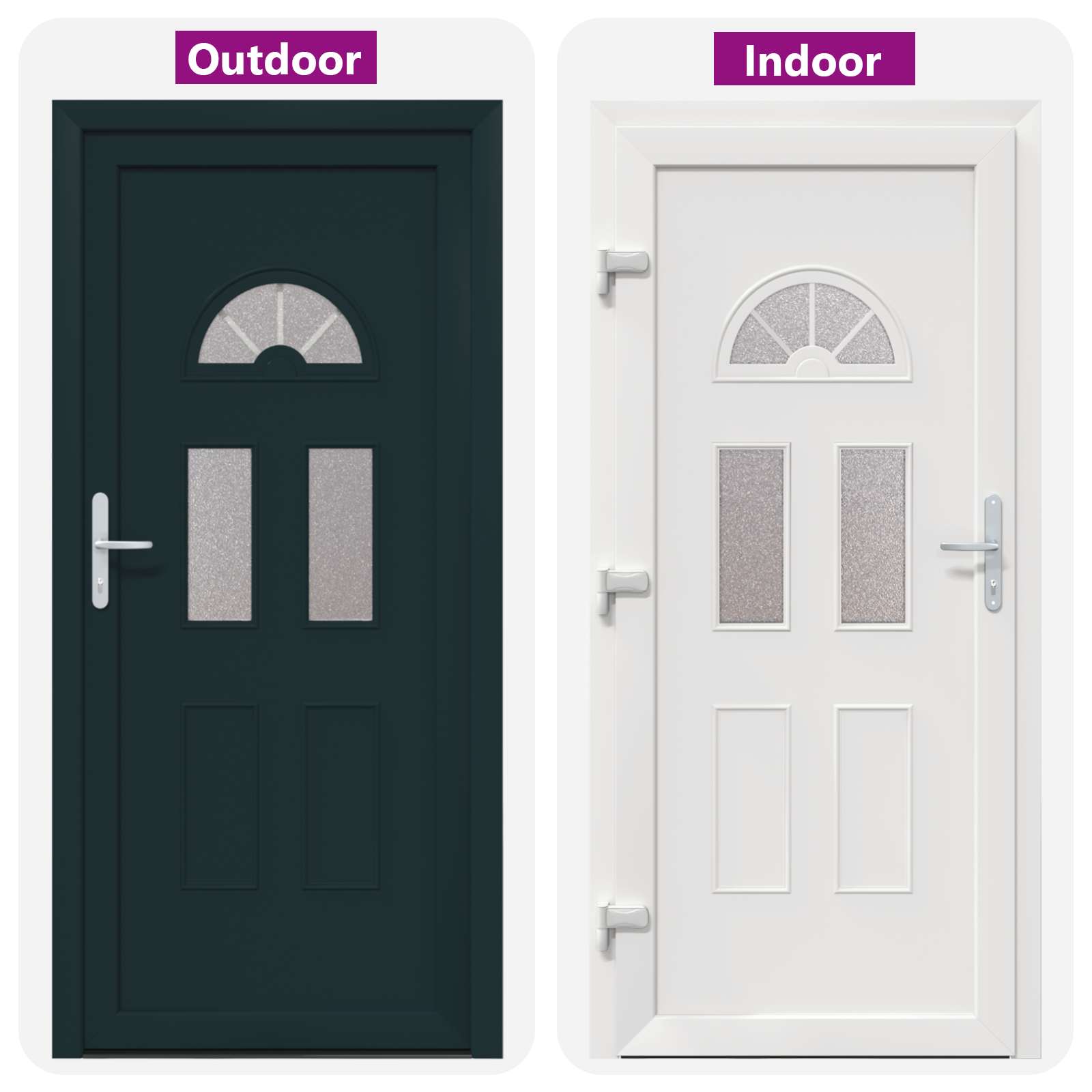 Voordeur Antracietkleurig 98 x 198 cm PVC