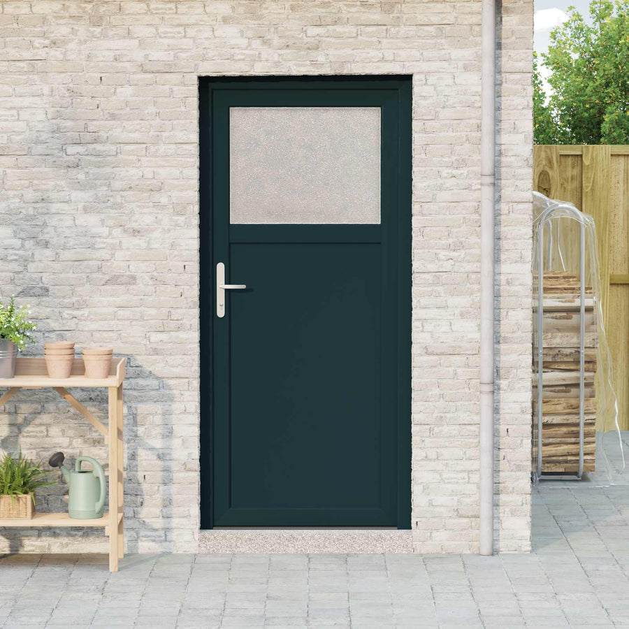 Zij-ingangsdeur Antracietkleurig 98 x 198 cm PVC