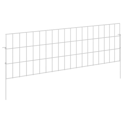 Tuin omheining met palen 48 pcs 95 x 30 cm Mesh Zilverkleurig