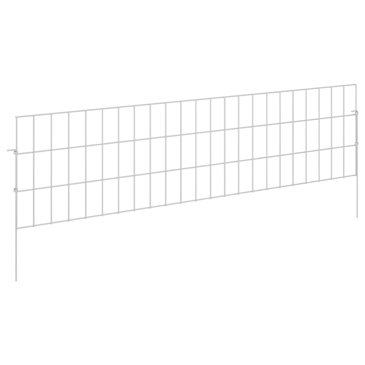 Tuin omheining met palen 48 pcs 115 x 30 cm Mesh Zilverkleurig