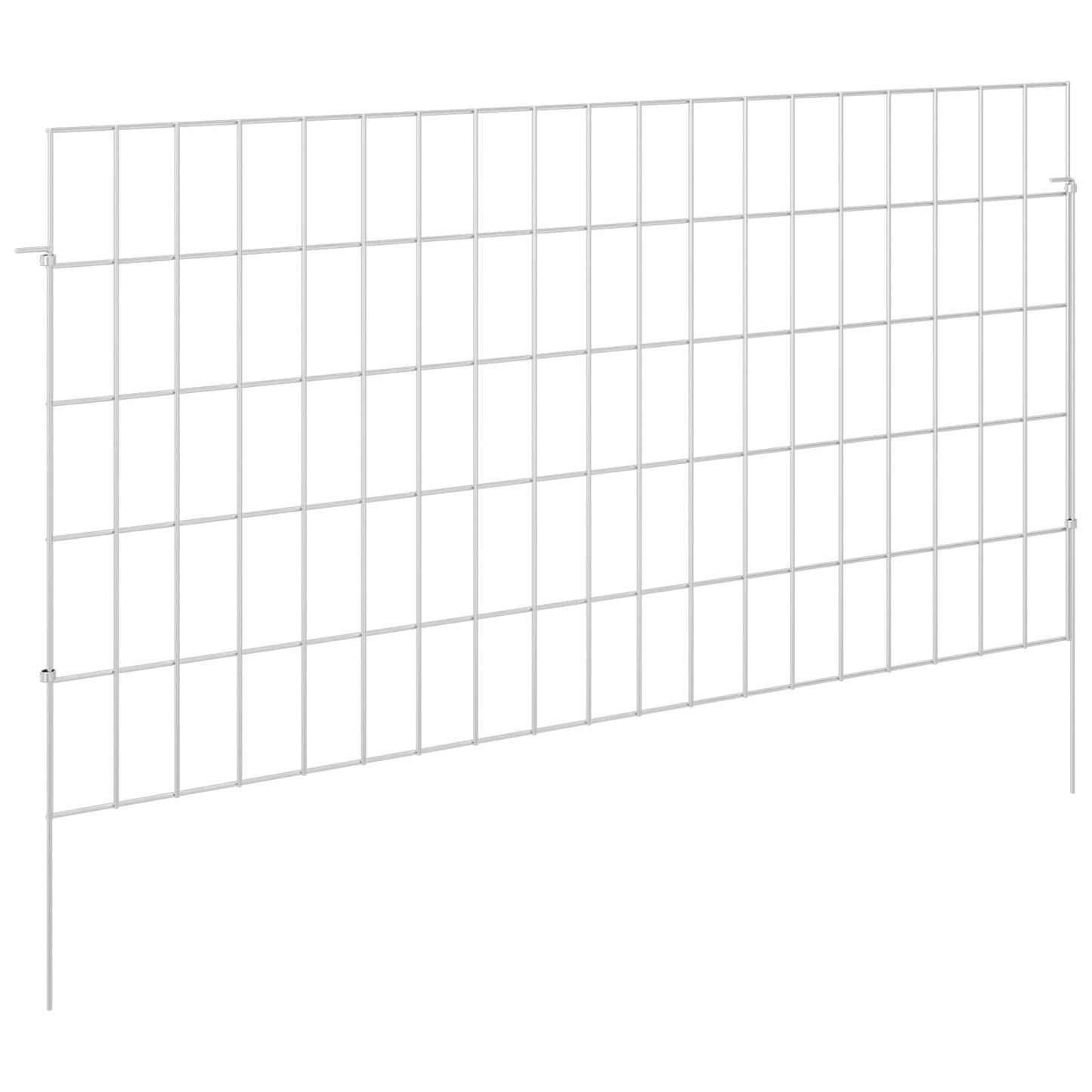 Tuin omheining met palen 48 pcs 95 x 50 cm Mesh Zilverkleurig