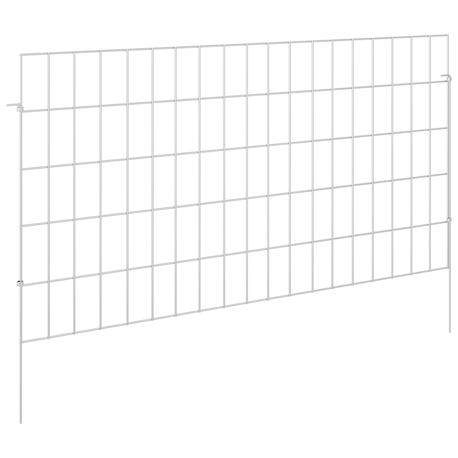 Tuin omheining met palen 48 pcs 95 x 50 cm Mesh Zilverkleurig