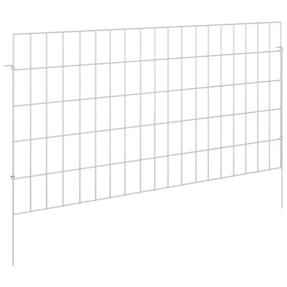Tuin omheining met palen 48 pcs 95 x 50 cm Mesh Zilverkleurig