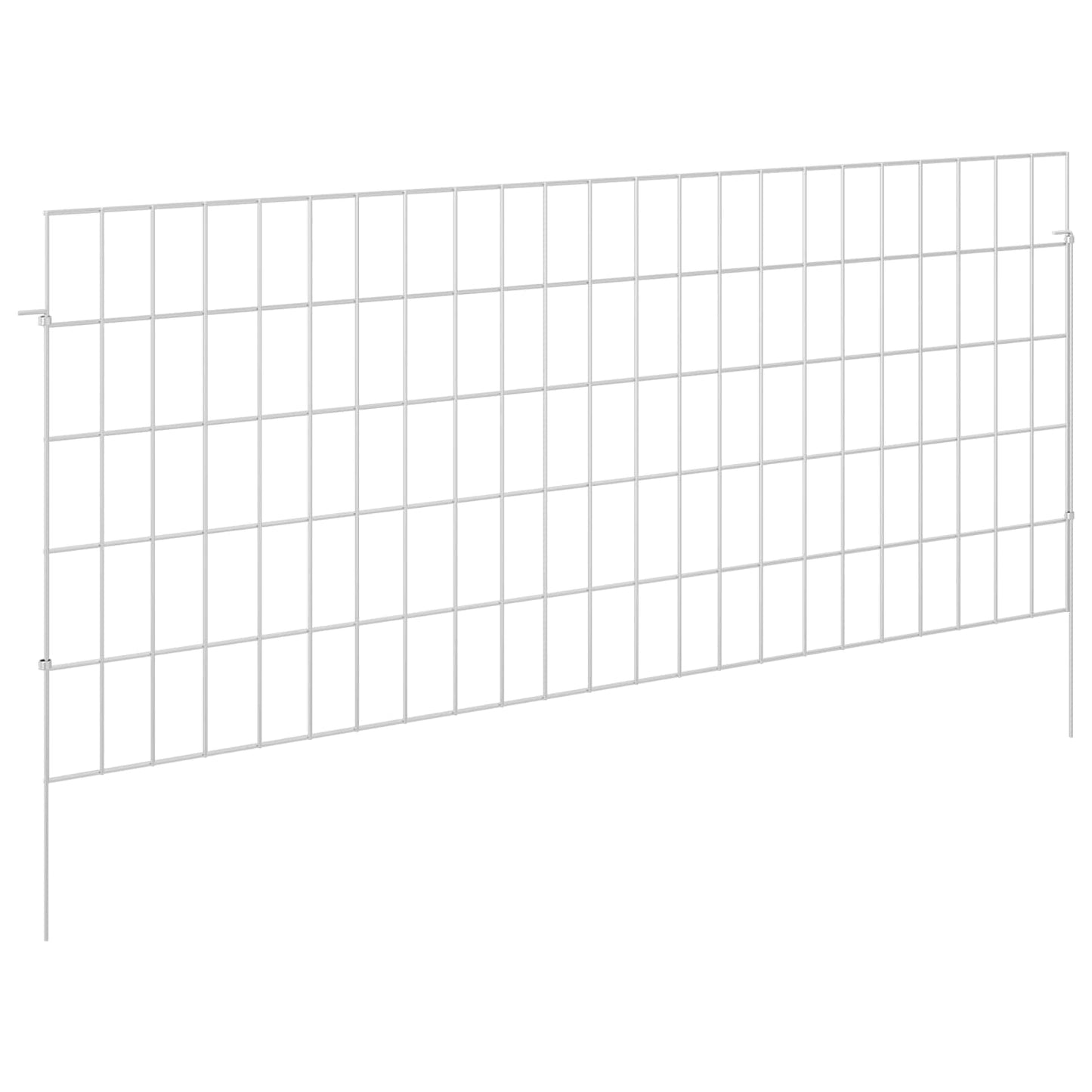 Tuin omheining met palen 24 pcs 115 x 50 cm Mesh Zilverkleurig