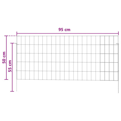 Tuin omheining met palen 24 pcs 115 x 50 cm Mesh Zilverkleurig