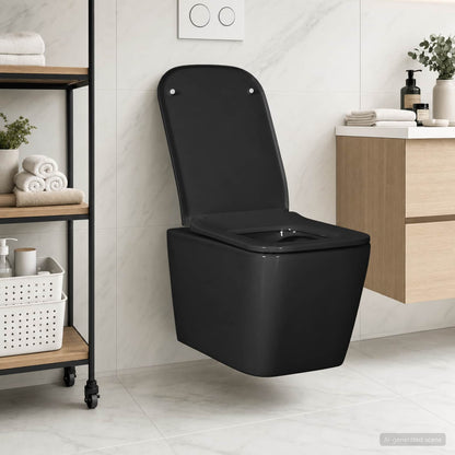 Hangtoilet Keramiek Zwart