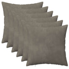 Kussenset lichtgrijs fluweel 6 stuks 30x30 cm