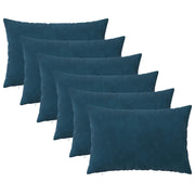 Kussenset blauw fluweel 6 stuks 30x50 cm