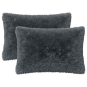 Kussen set 30x50 cm antraciet PV fleece