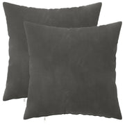 Sierkussens 35x35 cm donkergrijs fluweel set van 2