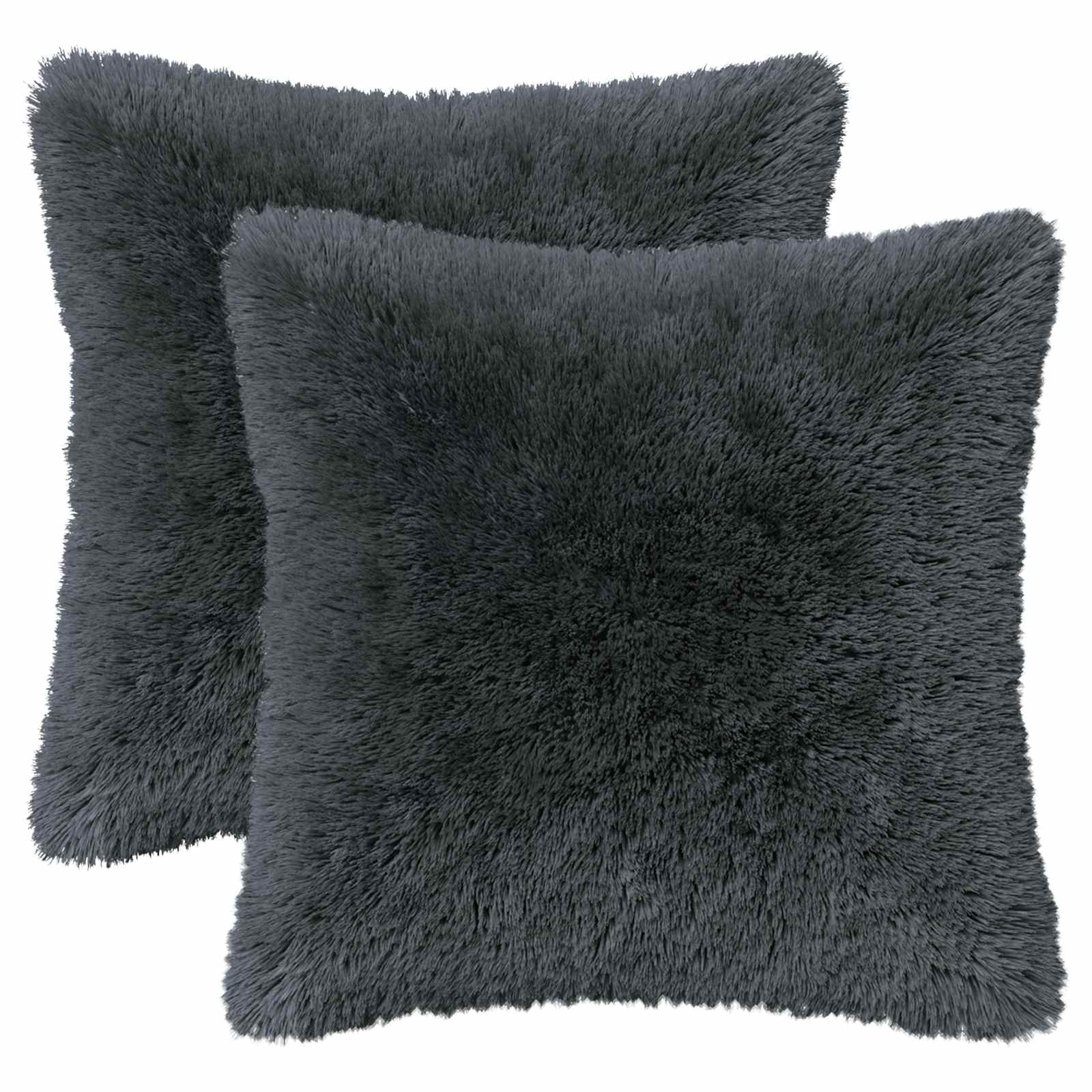Kussen met kussen HEERLEN 2 st Antraciet PV Fleece