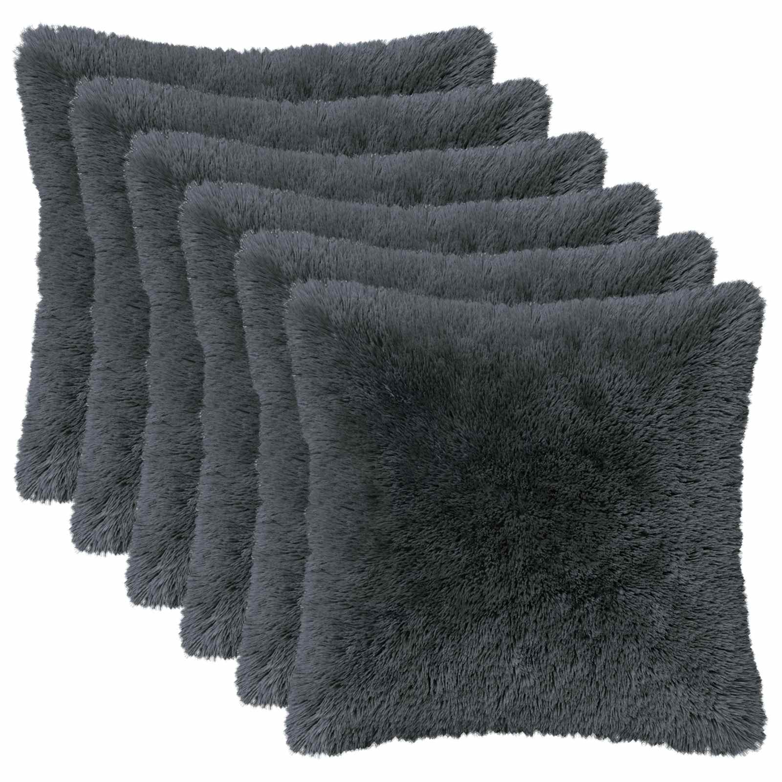 Kussen met kussen HEERLEN 6 st Antraciet PV Fleece