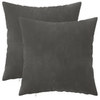 Kussens 40x40 cm donkergrijs fluweel set 2