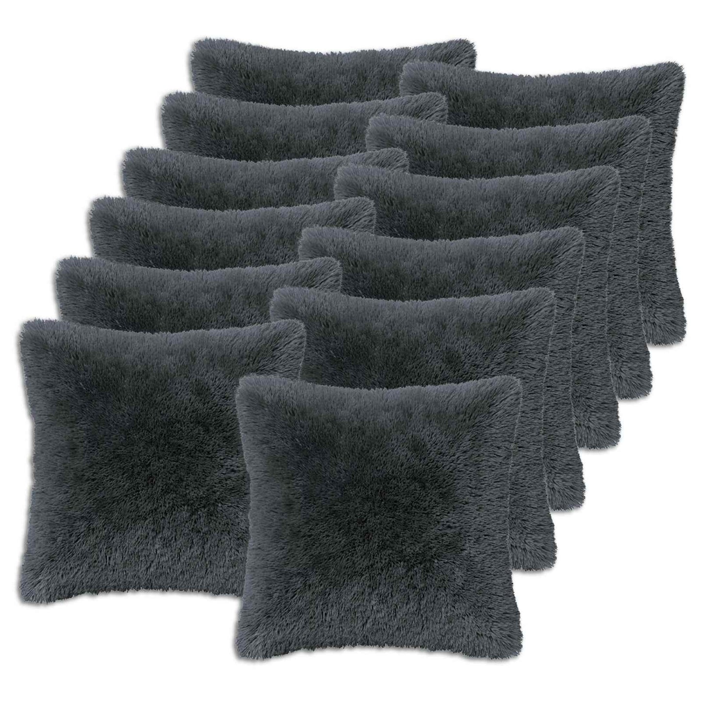 Kussen met kussen HEERLEN 2 st Antraciet PV Fleece