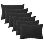 Kussenset 6 stuks zwart fluweel 40x60 cm