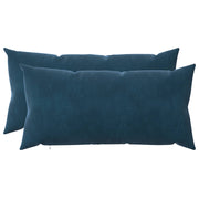Kussenset 2 stuks blauw fluweel 40x70 cm